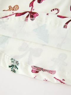 Christmas Bow and Gingerbread Print Girls Twirl Dress