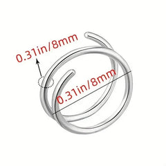 Stainless Steel Double Helix Nose Ring – 14K Gold Plated Hot Style Piercing Jewelry for Women
