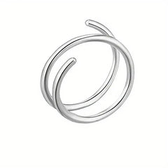 Stainless Steel Double Helix Nose Ring – 14K Gold Plated Hot Style Piercing Jewelry for Women